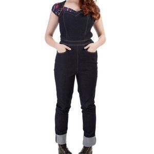 Collectif Sweetheart Heart Jean Jumpsuit Overalls